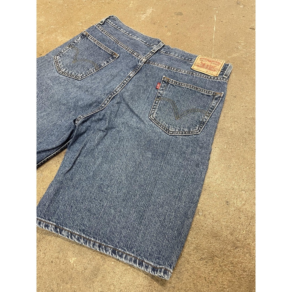 Levis 550 Shorts Mens 36 Blue Denim Relaxed Fit Bermuda Stone Wash 5-Pocket - Picture 10 of 16